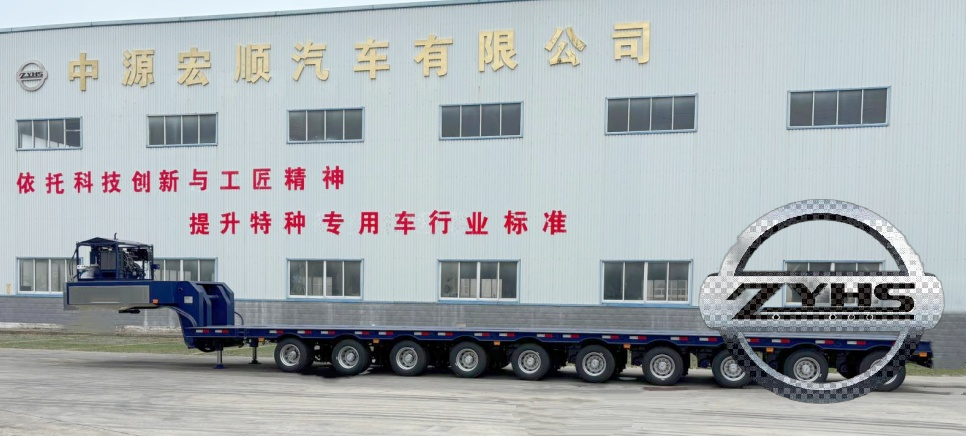 Hydraulic steering low-bed trailer